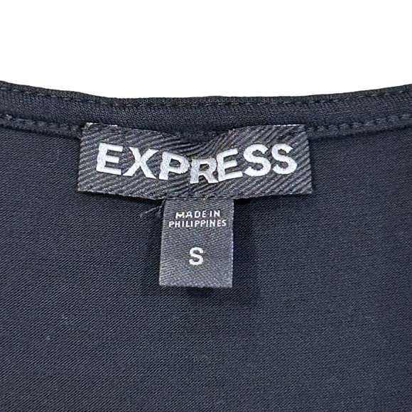 Express Black Ruffled Sleeveless Tank Top S - Picture 4 of 9